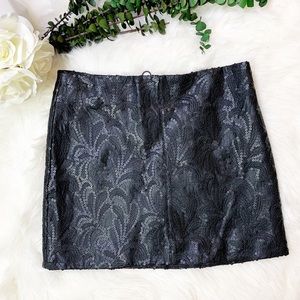 Vegan Leather Skirt Black Sequin Blank NYC